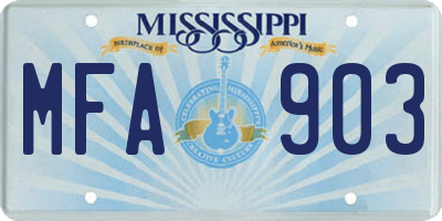 MS license plate MFA903