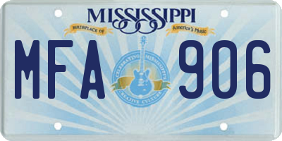 MS license plate MFA906