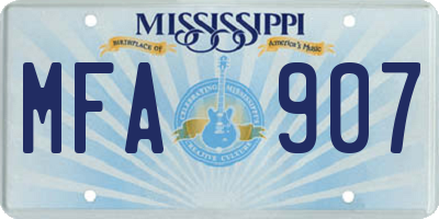 MS license plate MFA907