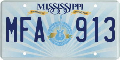 MS license plate MFA913
