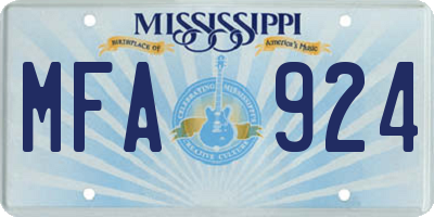MS license plate MFA924
