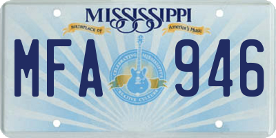 MS license plate MFA946