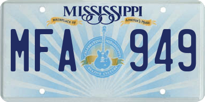 MS license plate MFA949