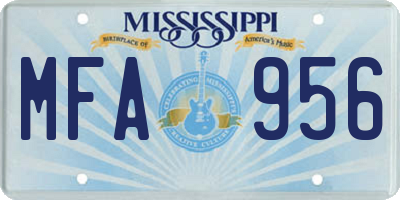 MS license plate MFA956