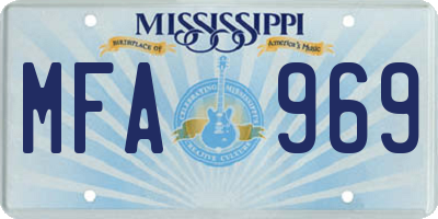 MS license plate MFA969