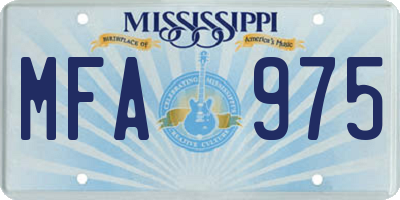 MS license plate MFA975