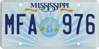 MS license plate MFA976