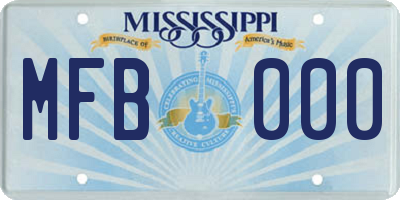 MS license plate MFB000