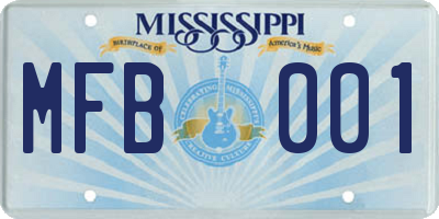 MS license plate MFB001