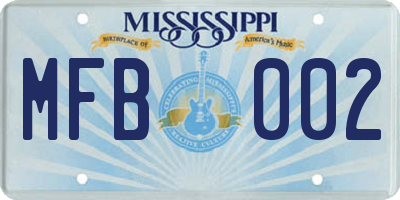 MS license plate MFB002