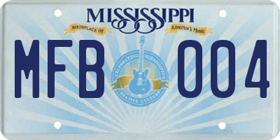 MS license plate MFB004