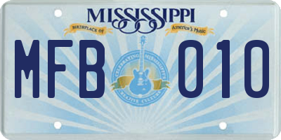 MS license plate MFB010