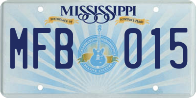 MS license plate MFB015
