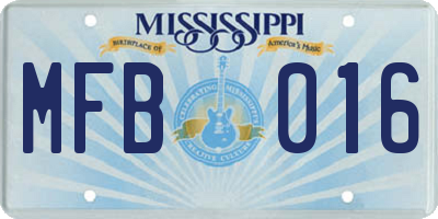 MS license plate MFB016