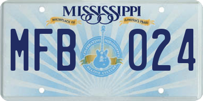 MS license plate MFB024