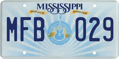 MS license plate MFB029