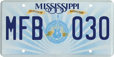 MS license plate MFB030