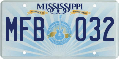 MS license plate MFB032