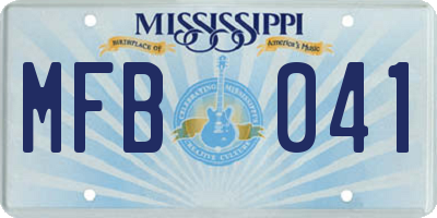 MS license plate MFB041