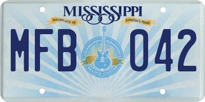 MS license plate MFB042