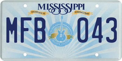 MS license plate MFB043