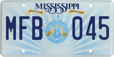 MS license plate MFB045