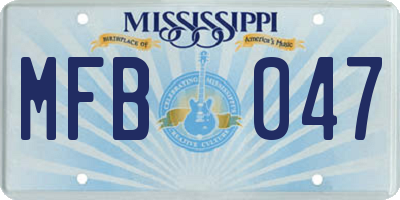 MS license plate MFB047