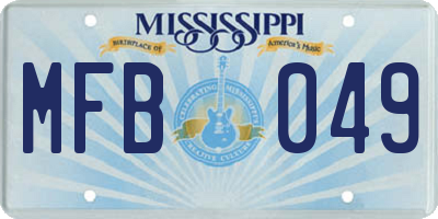 MS license plate MFB049