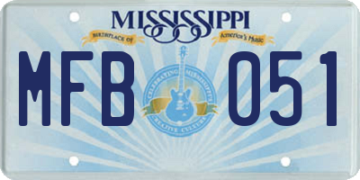 MS license plate MFB051