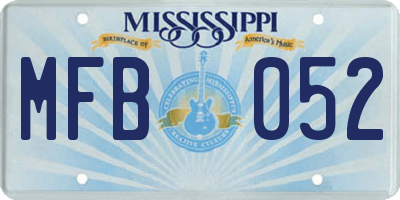 MS license plate MFB052
