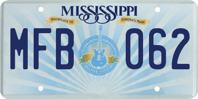 MS license plate MFB062