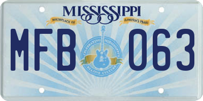 MS license plate MFB063