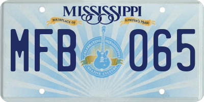 MS license plate MFB065