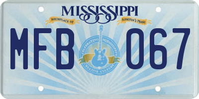 MS license plate MFB067