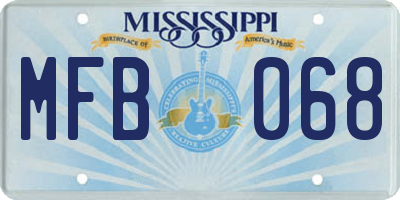 MS license plate MFB068