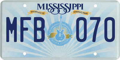 MS license plate MFB070