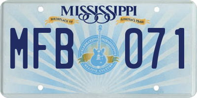 MS license plate MFB071