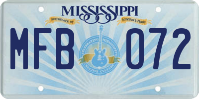 MS license plate MFB072