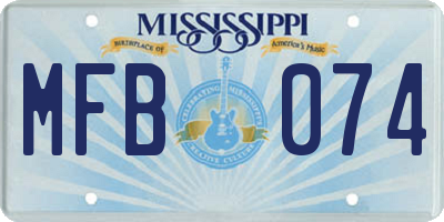 MS license plate MFB074