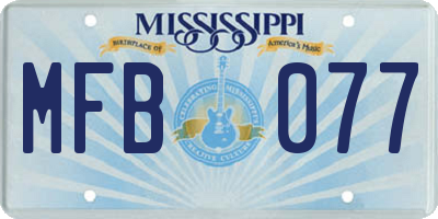 MS license plate MFB077