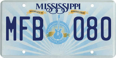 MS license plate MFB080