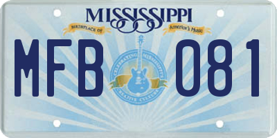 MS license plate MFB081