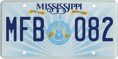 MS license plate MFB082
