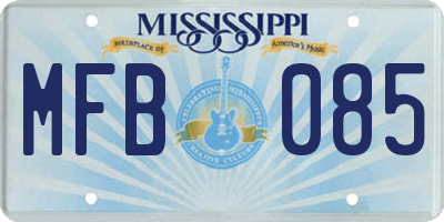 MS license plate MFB085