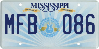 MS license plate MFB086