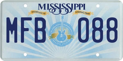 MS license plate MFB088