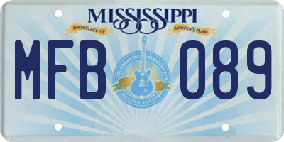 MS license plate MFB089