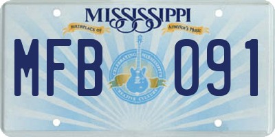 MS license plate MFB091