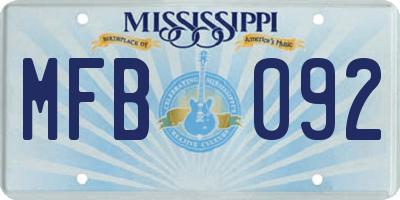 MS license plate MFB092