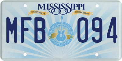 MS license plate MFB094